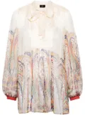 ETRO graphic-print silk blouse - Neutrals