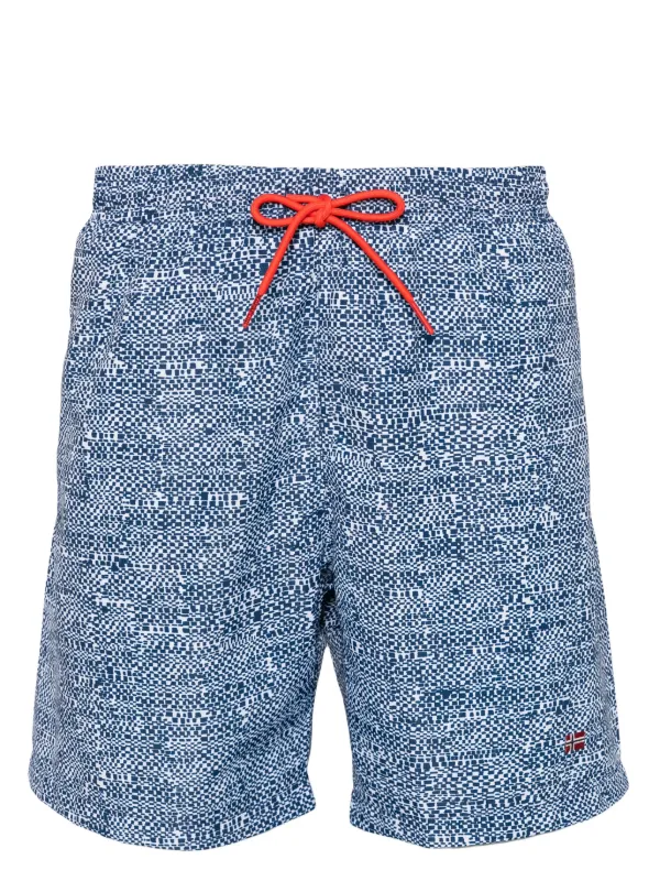 Napapijri Printed Swim Shorts Blue FARFETCH AE