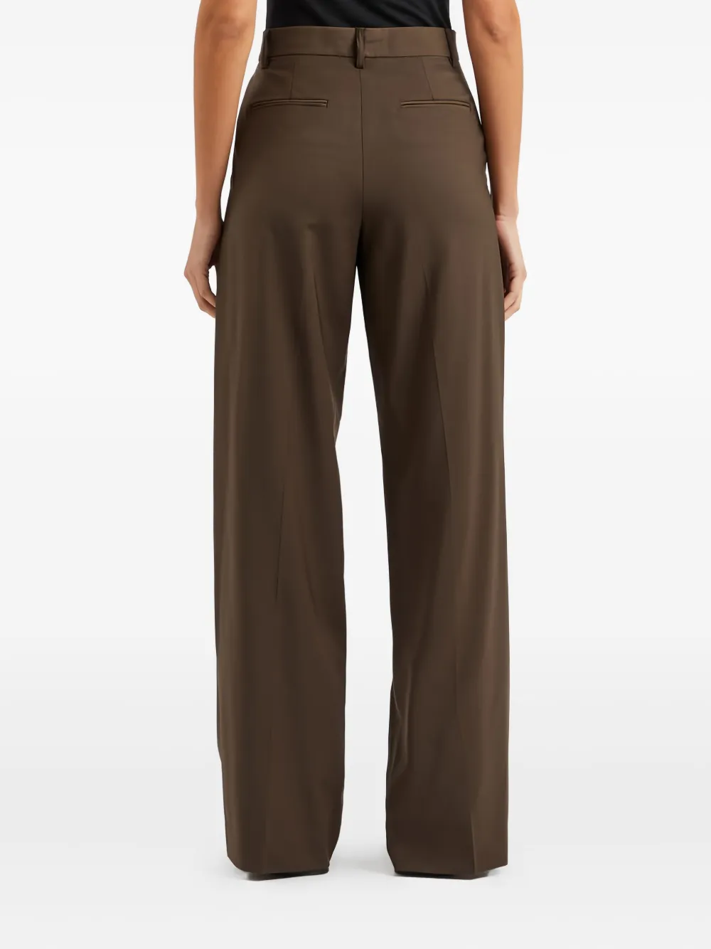 Matteau Wide-leg Wool-blend Trousers In Brown