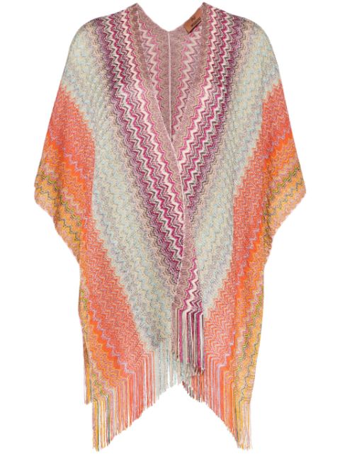 Missoni zigzag-woven poncho