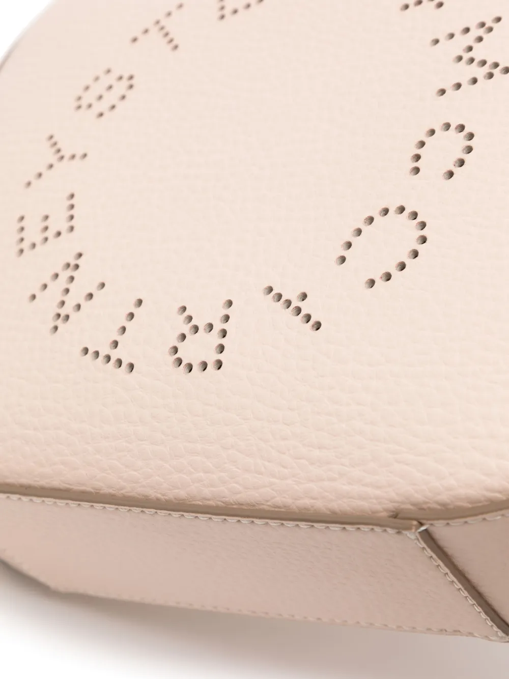 Shop Stella Mccartney Logo-perforated Faux-leather Mini Bag In Pink