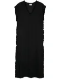 P.A.R.O.S.H. frayed linen midi dress - Black
