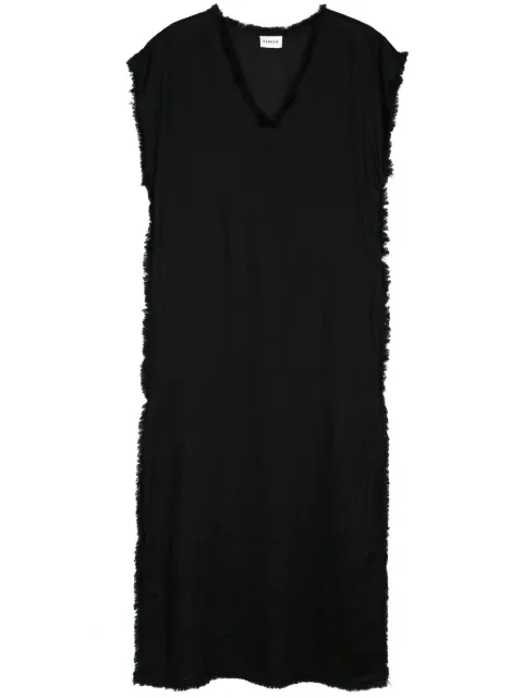 P.A.R.O.S.H. frayed linen midi dress