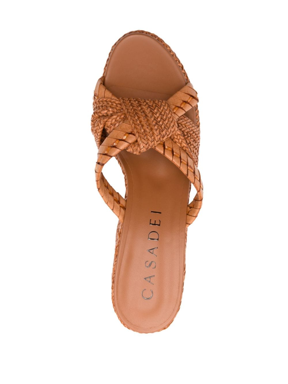 Shop Casadei Formentera 80mm Leather Sandals In Brown