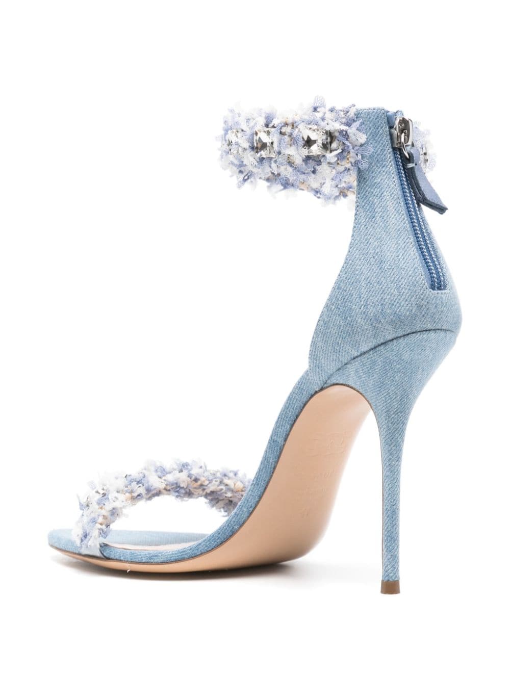 Shop Casadei Elsa 100mm Sandals In Blue