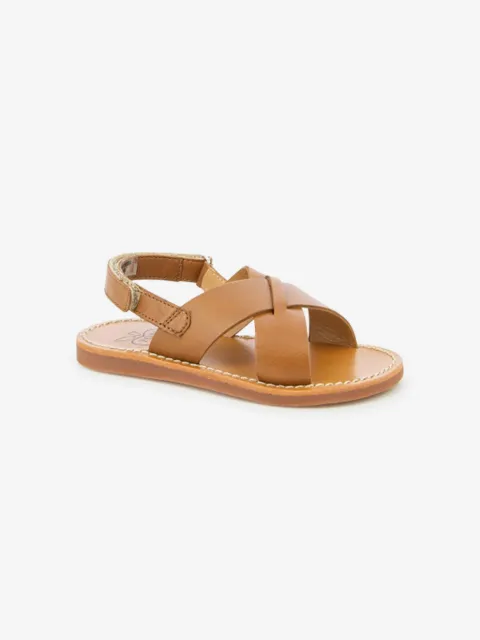 Pom D'api sandales Plage-Stitch Cross en cuir 