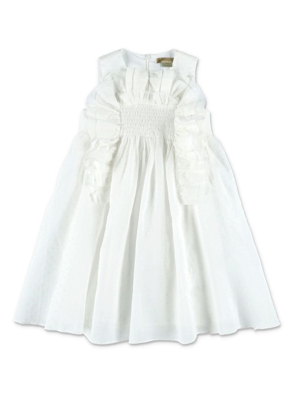Stella Mccartney Kids' Ruffle-detailing Organic-cotton Dress In White