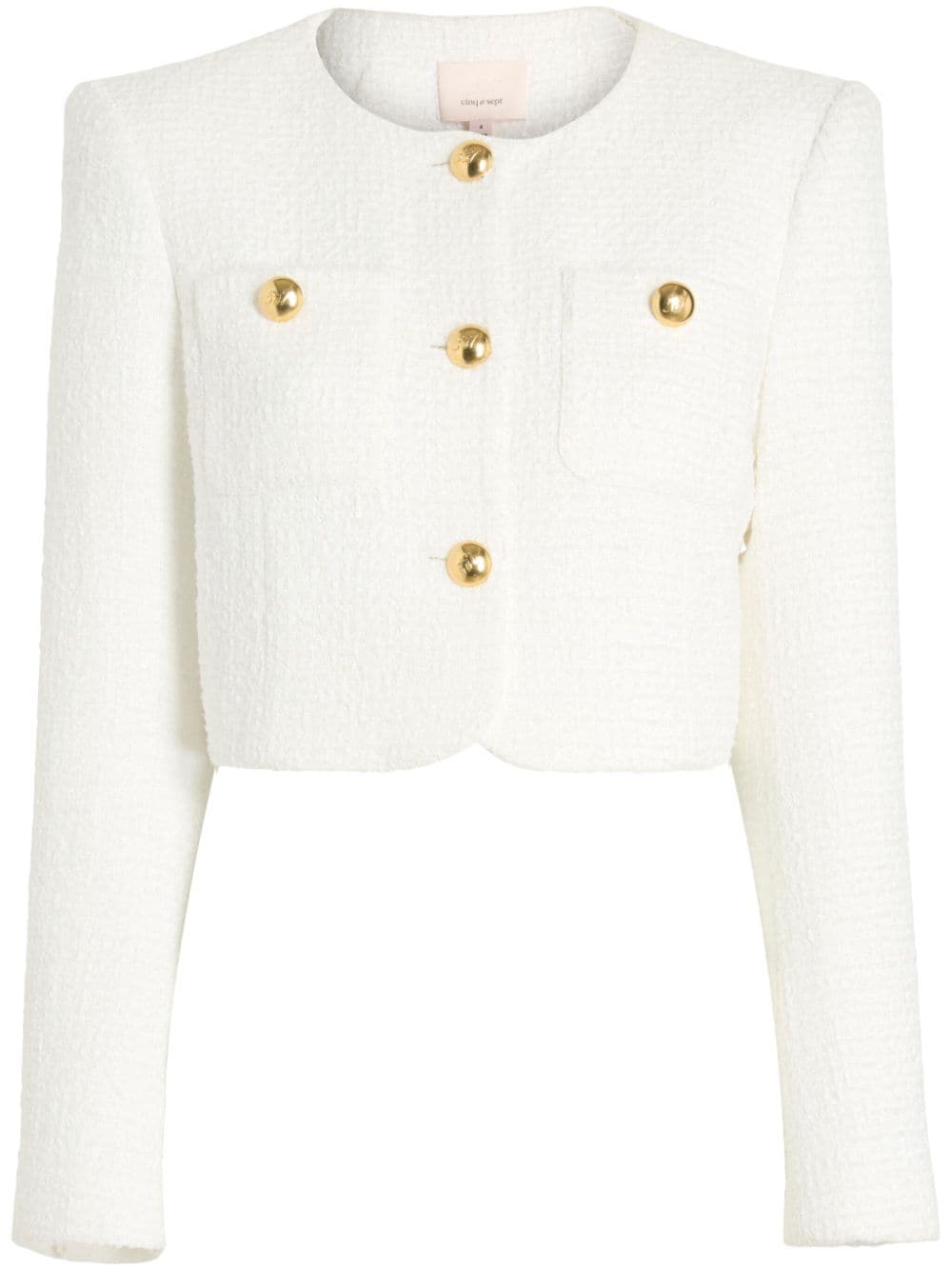 Shop Cinq À Sept Auden Cropped Tweed Jacket In White