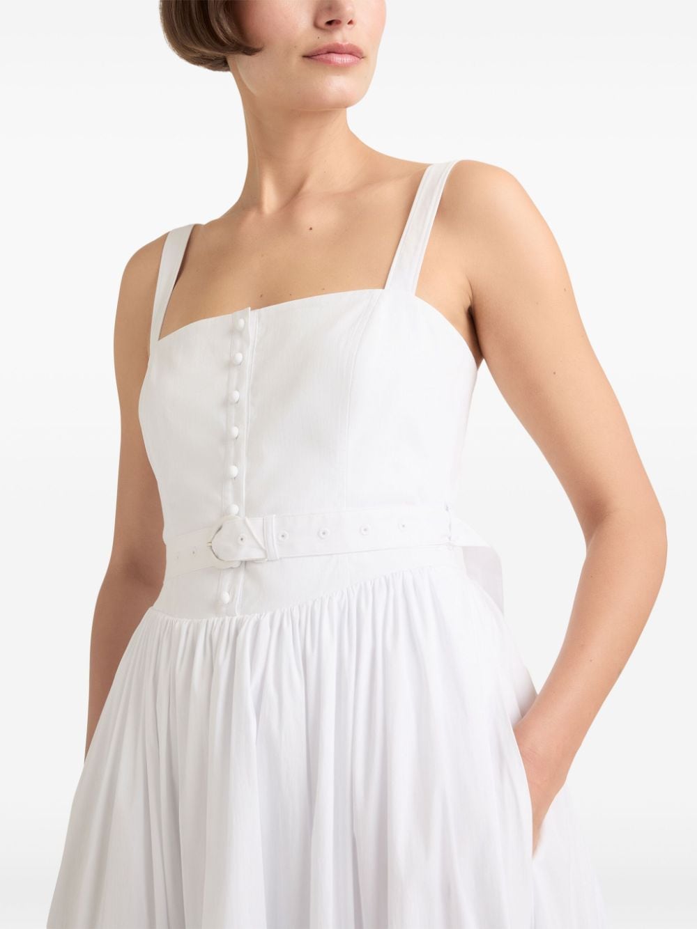 Shop Cinq À Sept Amber Poplin A-line Dress In White