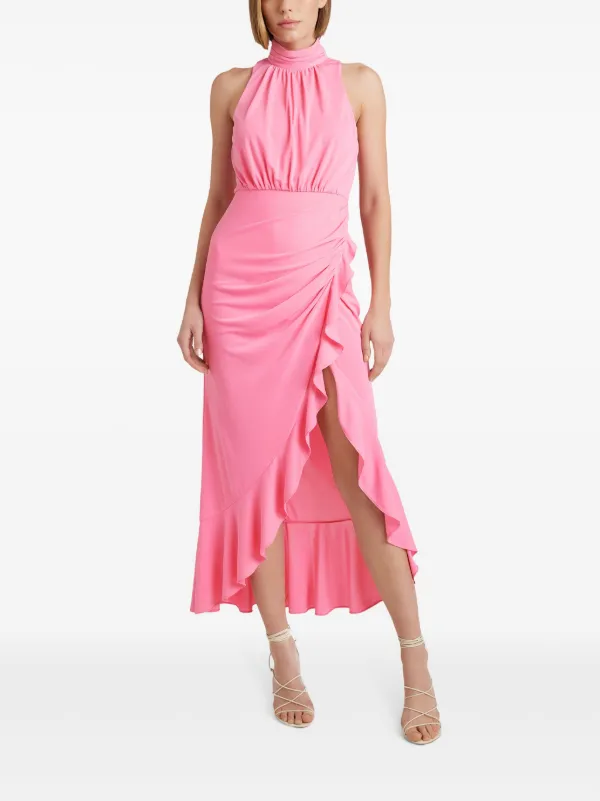 asymmetric midi dress In Navy – Victoria Beckham Asymmetric silhouette Asymmetric Hem Draped Midi Dress