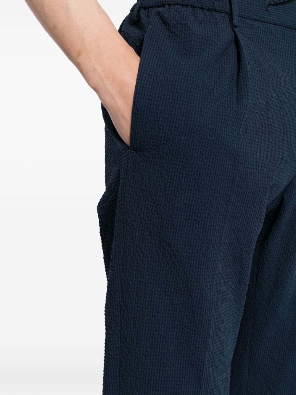 Shop Tagliatore Drawstring Cotton Trousers In Blue