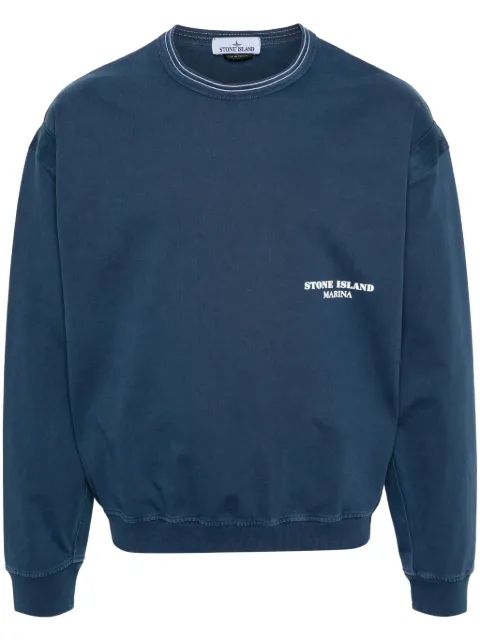 Stone Island logo-print cotton sweatshirt