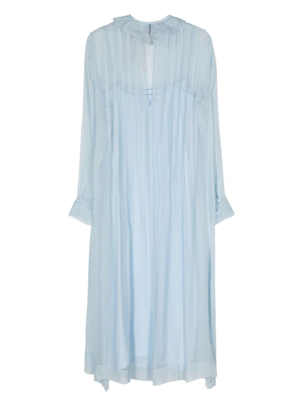 Shop N°21 Pintuck-detail Silk Midi Dress In Blue