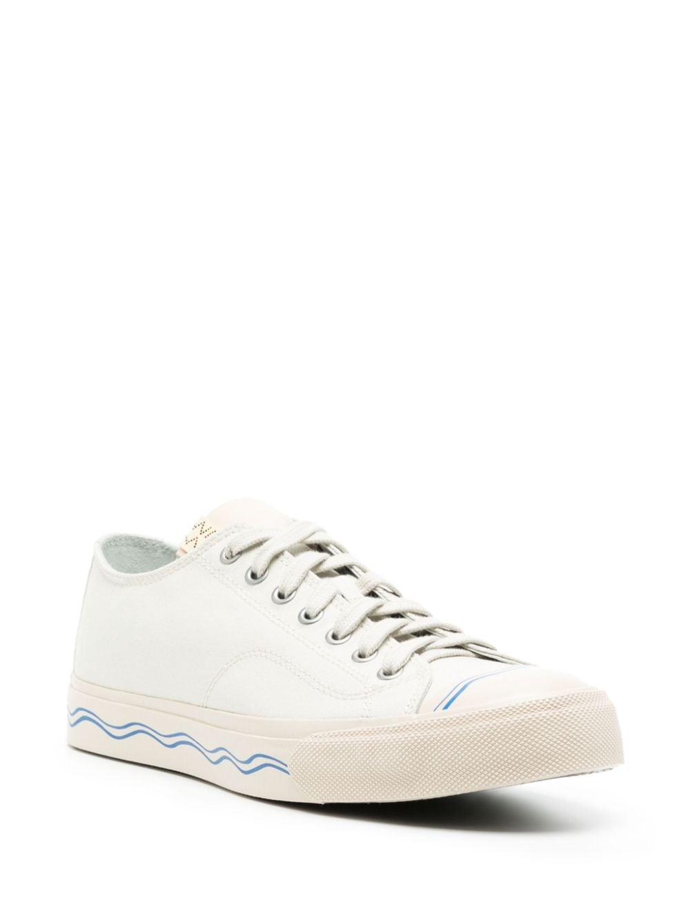 Shop Visvim Wave-print Sneakers In White