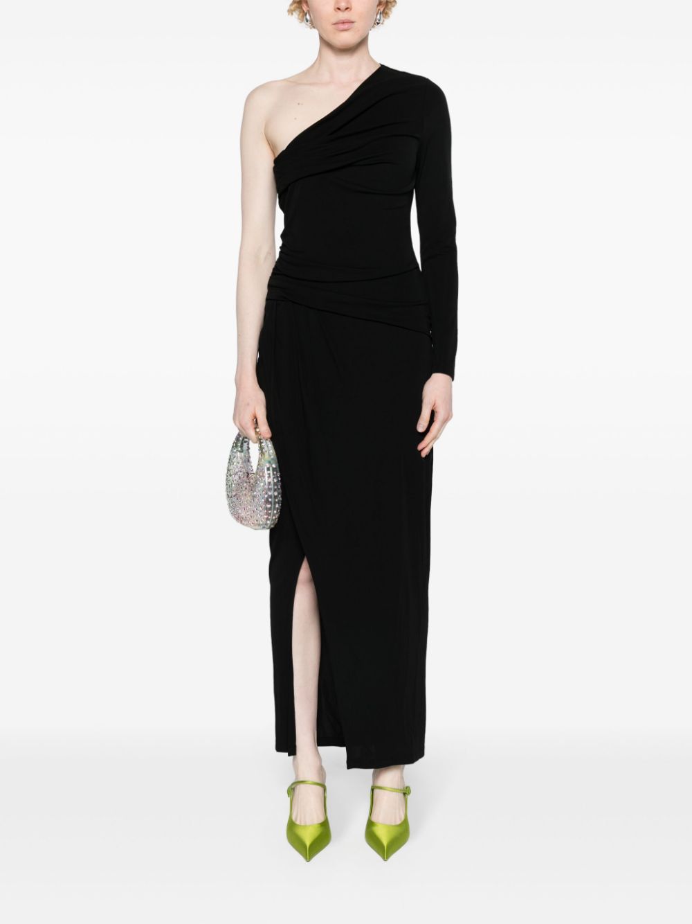 Shop Diane Von Furstenberg Kitana One-shoulder Maxi Dress In Black