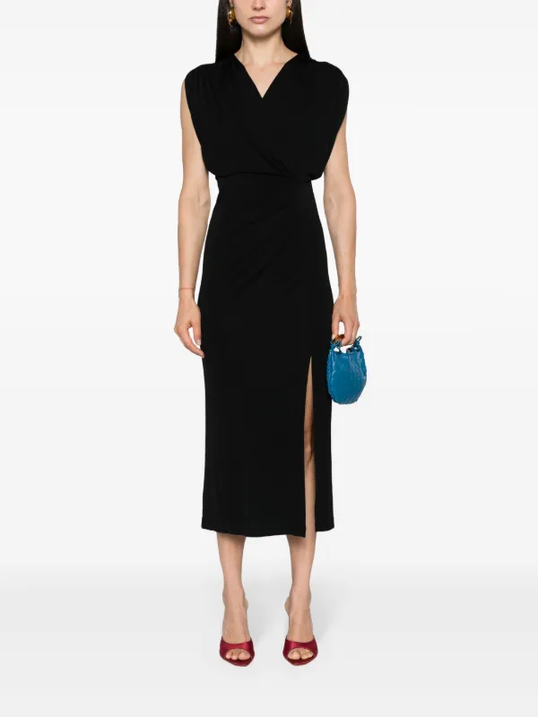 DVF Diane Von Furstenberg Robe Portefeuille Williams Noir FARFETCH CM