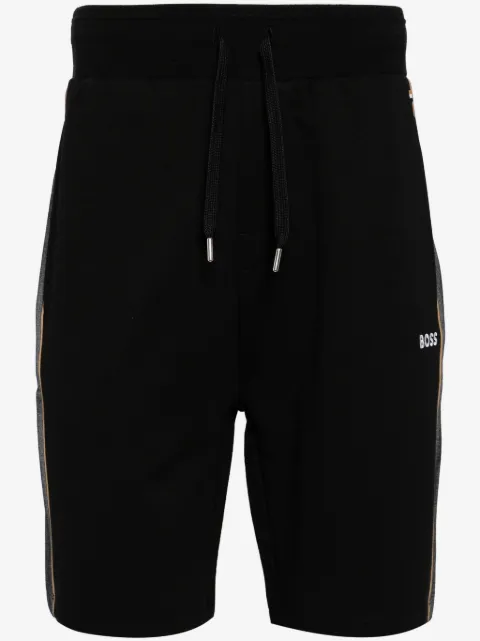 BOSS side-stripe logo-embroidered track shorts