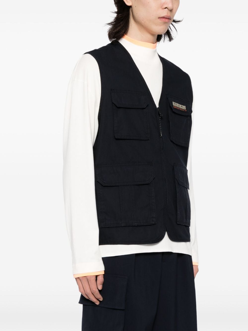 Shop Napapijri Dru Cotton Vest In 黑色