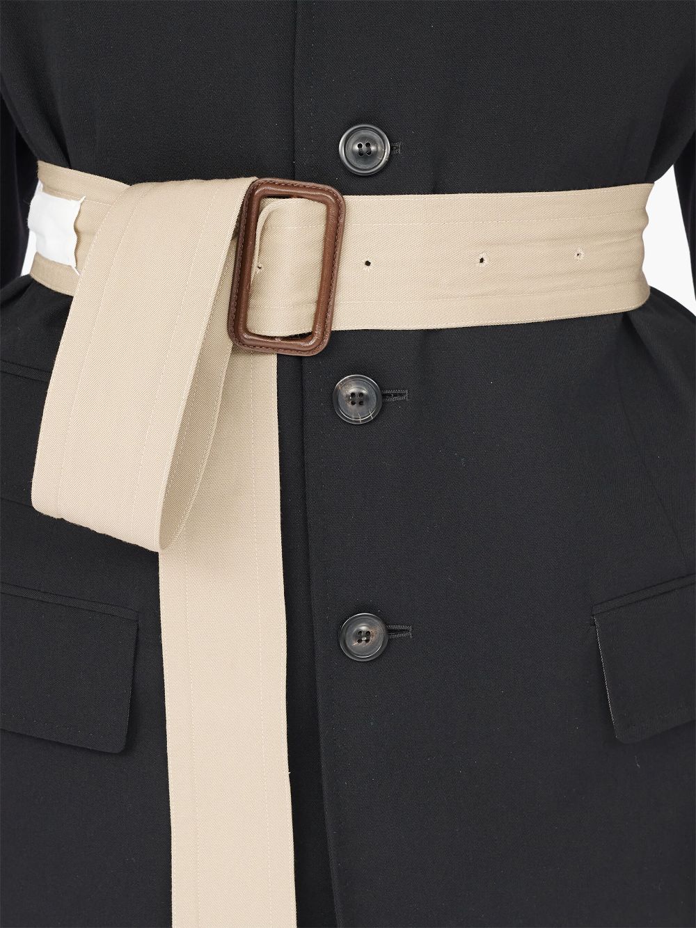 Maison Margiela two-tone belted coat Men