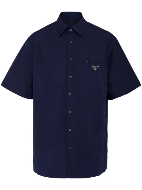 Prada triangle-logo cotton shirt