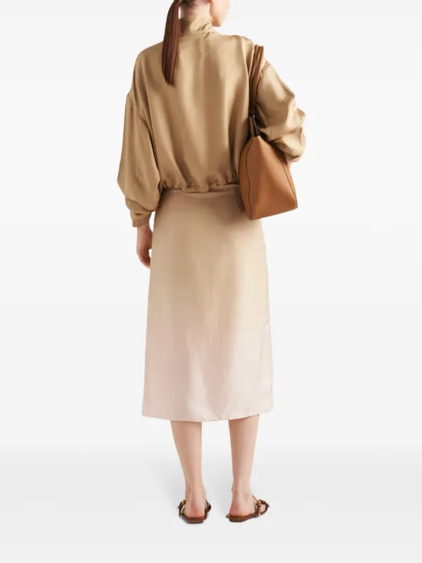 スカート Prada Sport Silk Skirt Prada Gradient Silk Skirt | Neutrals | FARFETCH