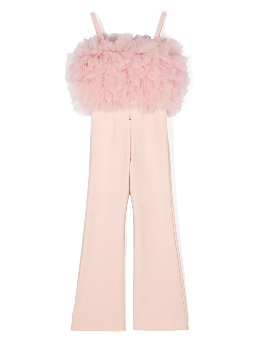 Elisabetta Franchi La Mia Bambina Jumpsuit met tulen vlakken - Roze