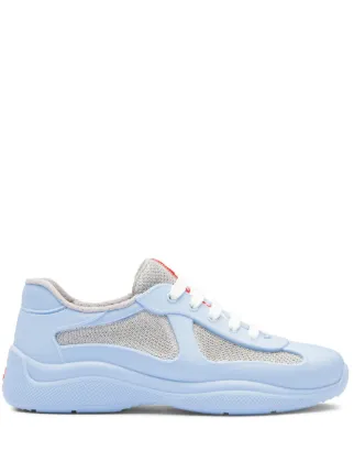 Prada America s Cup Panelled Sneakers Blue FARFETCH AU