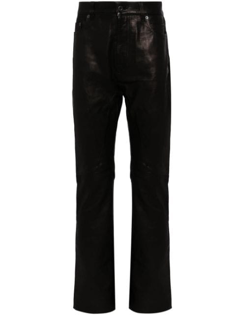 Rick Owens leather straight trousers