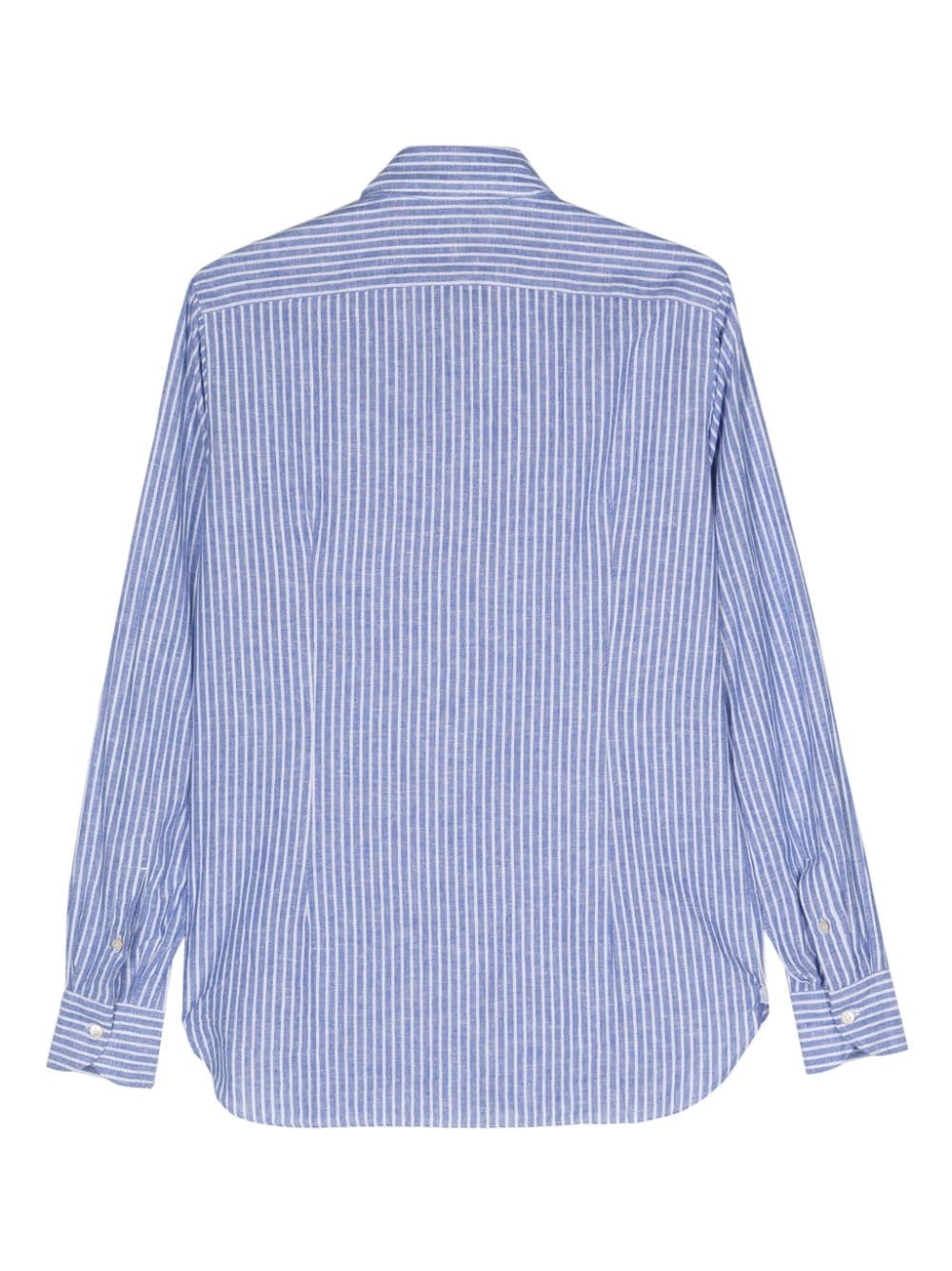 Shop Borrelli Long-sleeve Striped Shirt In 蓝色
