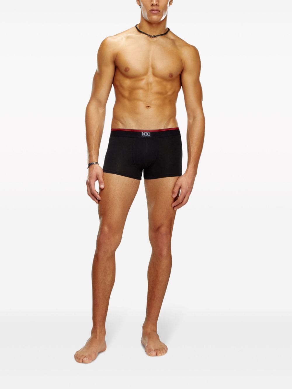 Shop Diesel Cotton Boxer Briefs (pack Of Three) In Black