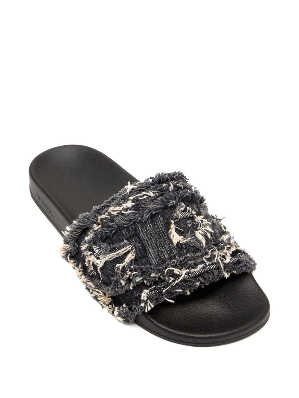 Diesel Sa fringed denim slides Women