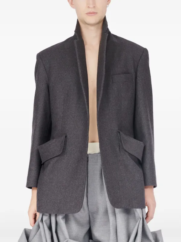 Maison Margiela Structured Wool Blazer | Grey | FARFETCH