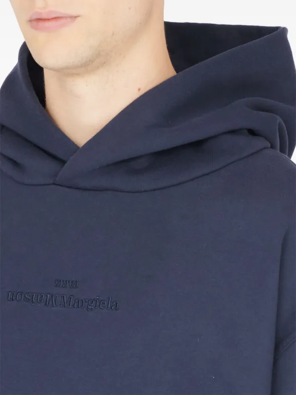 【関税込み】Maison Margiela ブルー ロゴ刺繍 フーディ Maison Margiela logo-embroidered Cotton Hoodie | Blue