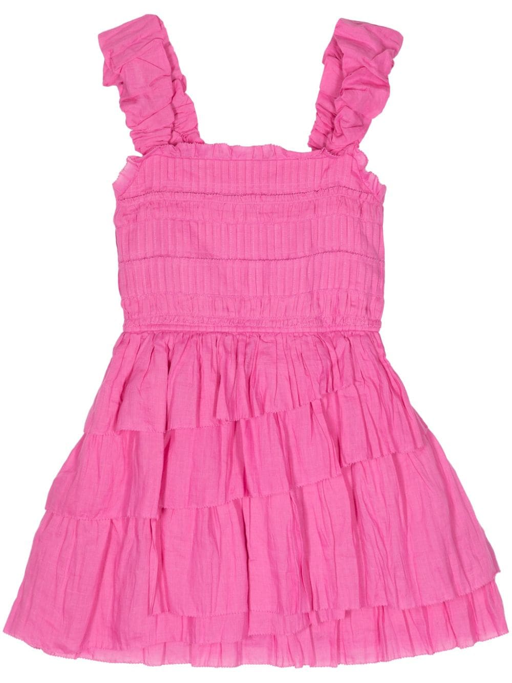 Shop Sea Cole Smocked Ramie Dress In Pink