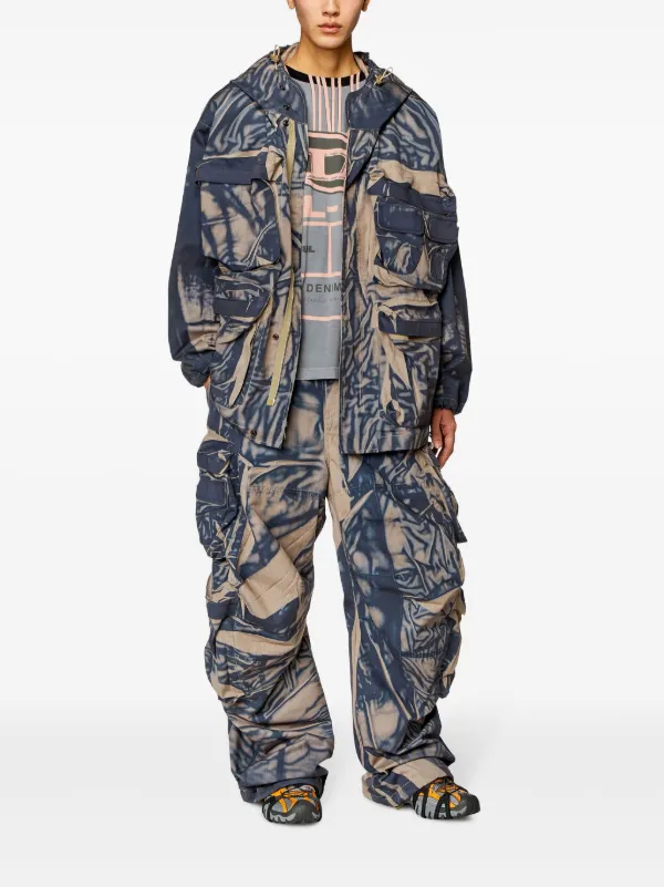 Diesel J-Cadmus creased-effect Cargo Jacket | Blue | FARFETCH CA