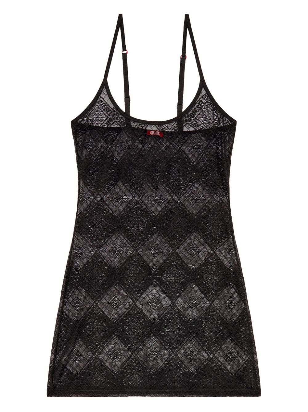 Diesel Ufpt-donnie Stretch-lace Chemise In Black