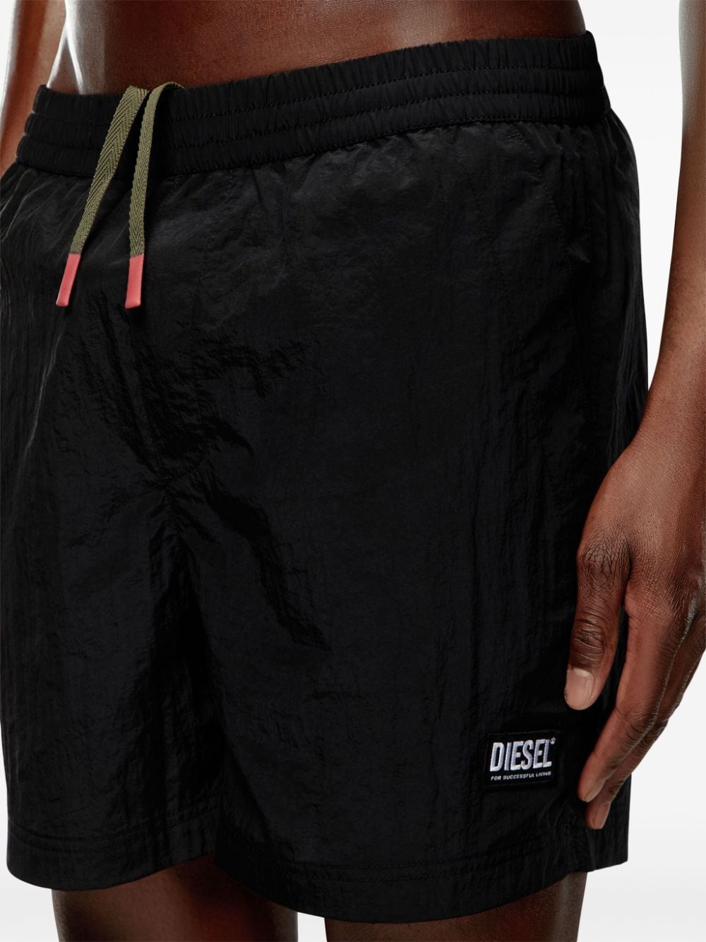 Shop Diesel Bmbx-rio-41cm-parachute Swim Shorts In Black