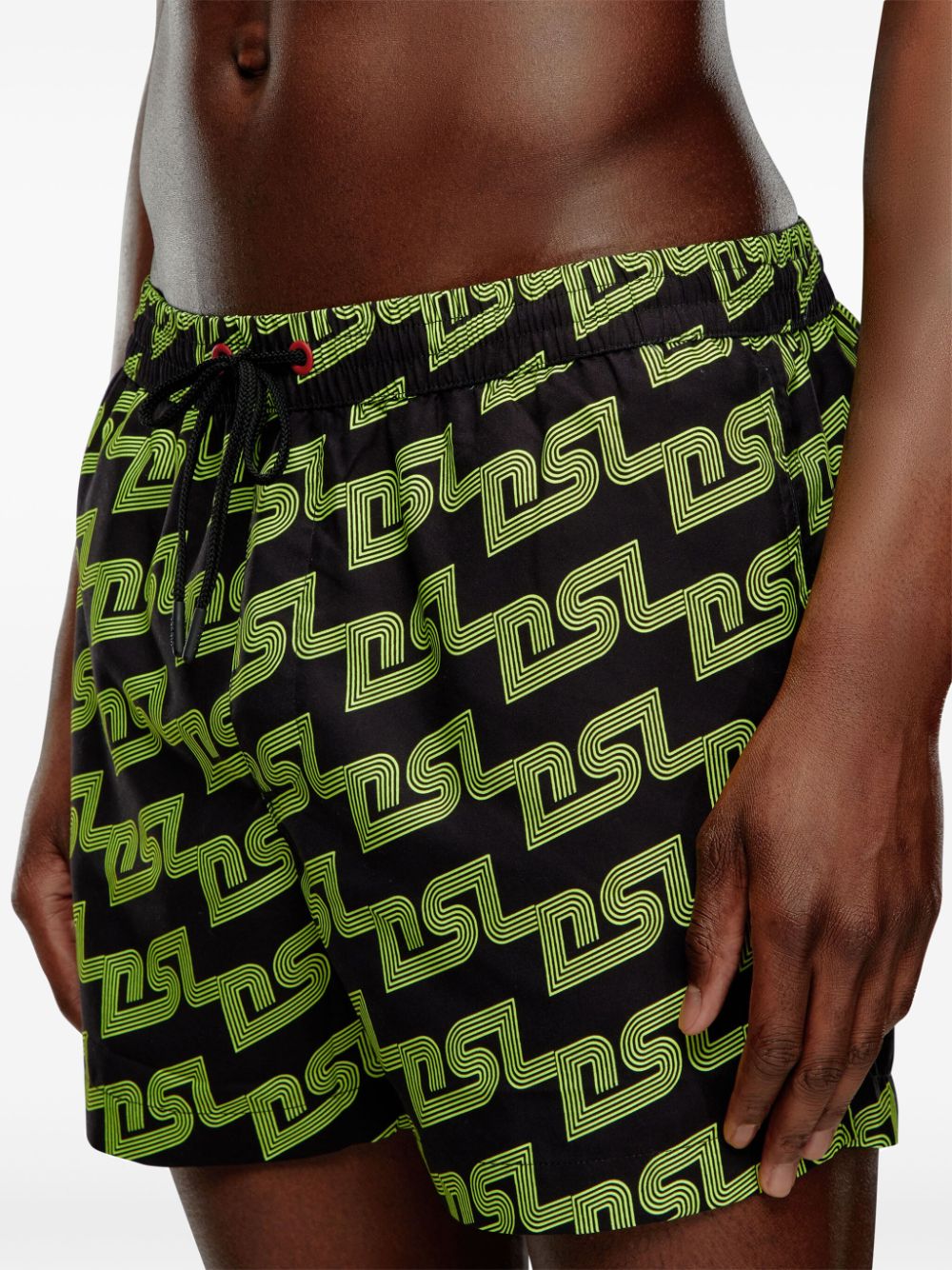 Shop Diesel Bmbx-ken-37 Dsl-print Swim Shorts In Black