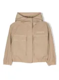 Aspesi Kids logo-patch hooded jacket - Neutrals