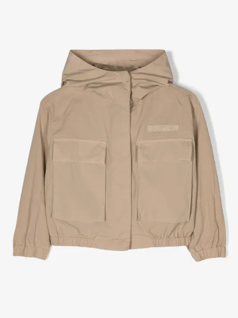 Aspesi Kids logo-patch hooded jacket