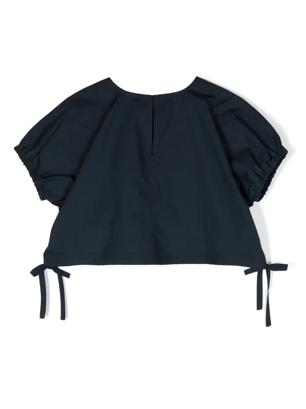 Meimeij Tied-sides Cropped Blouse In Blue