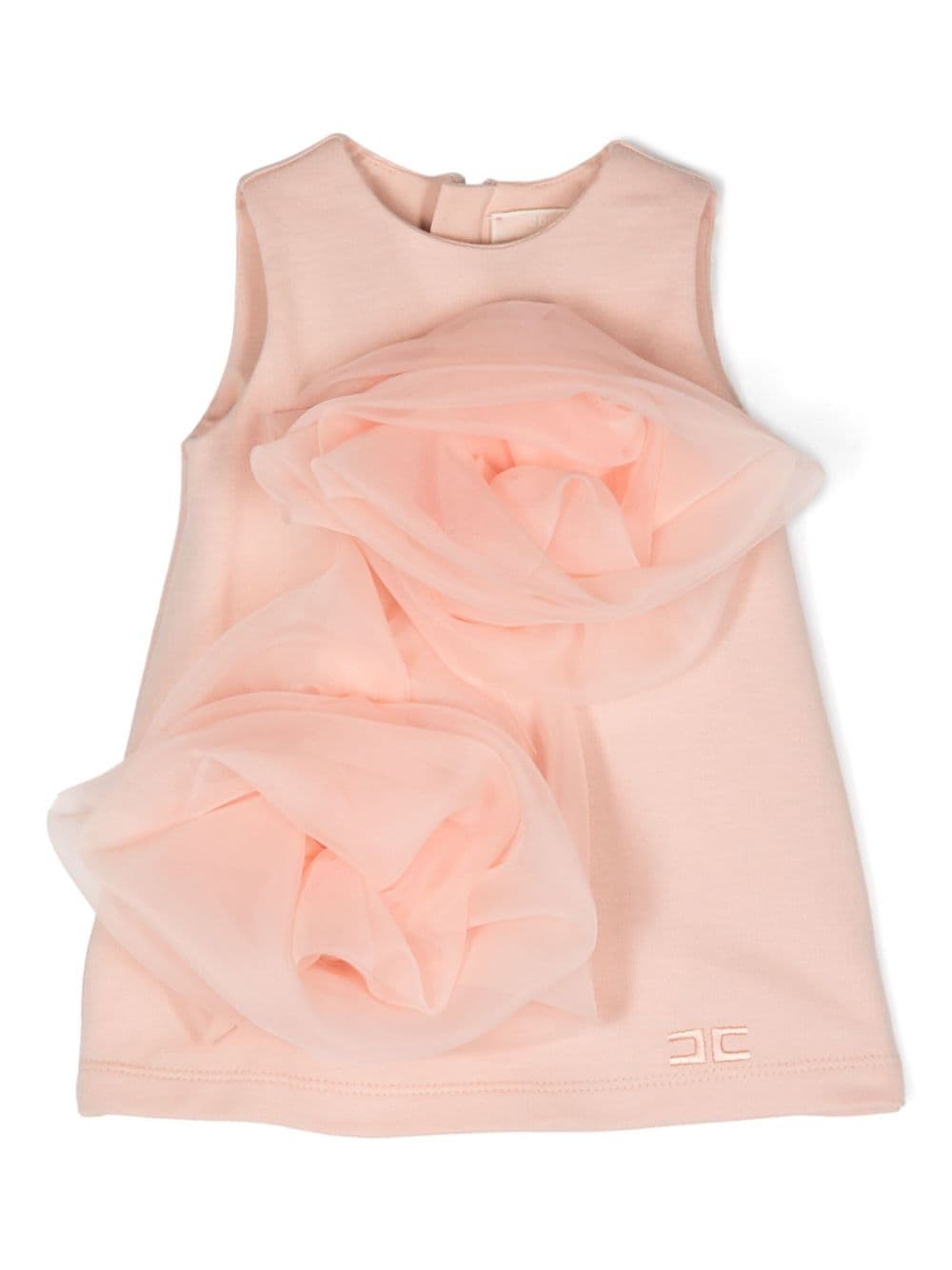 Elisabetta Franchi La Mia Bambina Babies' Floral-appliqué Dress In Pink