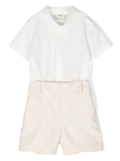 Fendi Kids conjunto de shorts con logo FF en jacquard