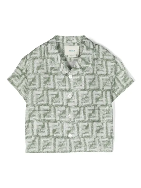 Fendi Kids Linnen shirt met FF-print
