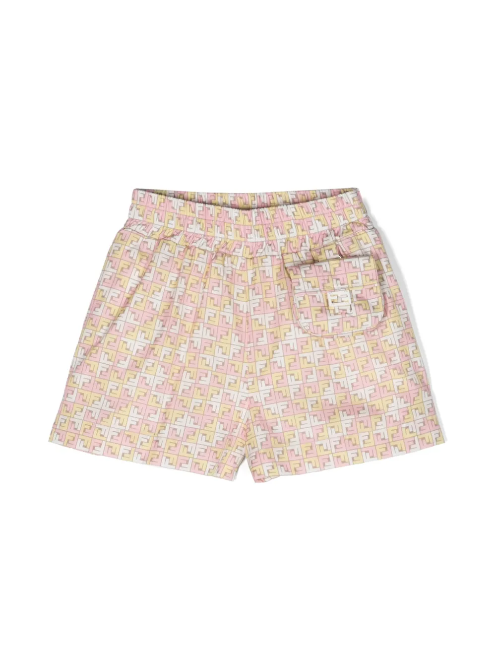 Fendi Kids' Ff-print Cotton Shorts In Multi