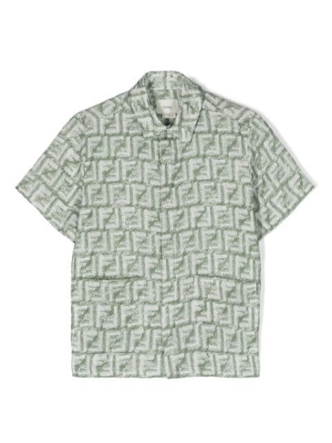 Fendi Kids FF-print linen shirt