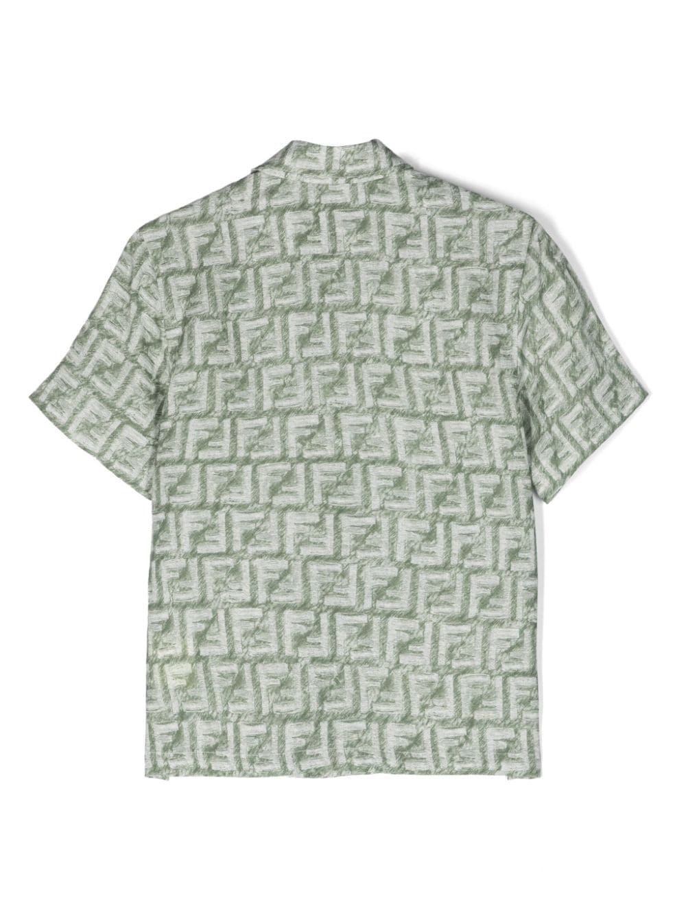 Shop Fendi Ff-print Linen Shirt In Green