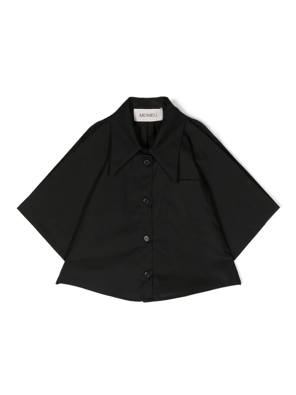 Shop Meimeij Sleeveless Cotton Shirt In Black