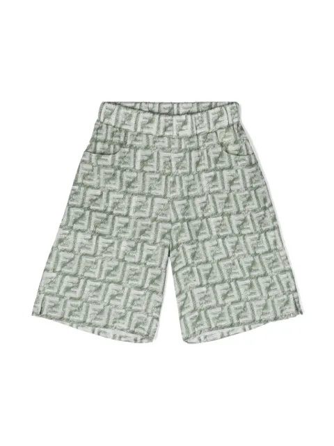 Fendi Kids FF-print linen shorts