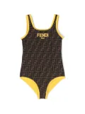 Fendi Kids FF-print swimsuit - Brown